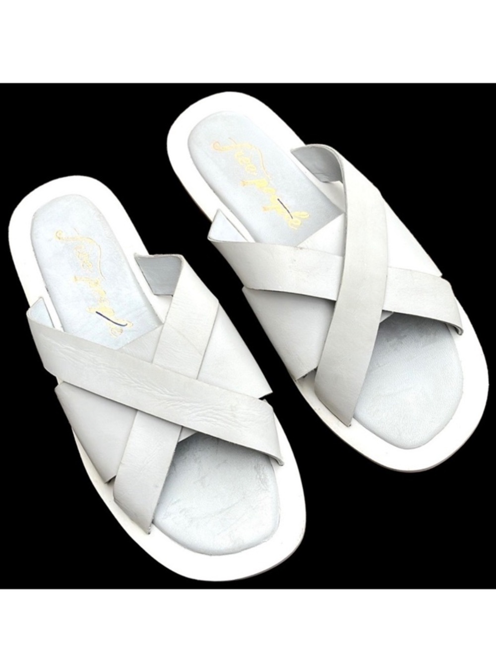 Free People Leather Del Mar Slide Sandals